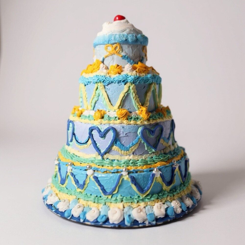 Large Faux Tiered Cake Display Wedding Prop Pastel Kitsch Decor